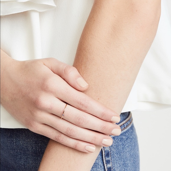 Jennifer Meyer 18k gold sapphire stacking ring - size 6 - Picture 2 of 6